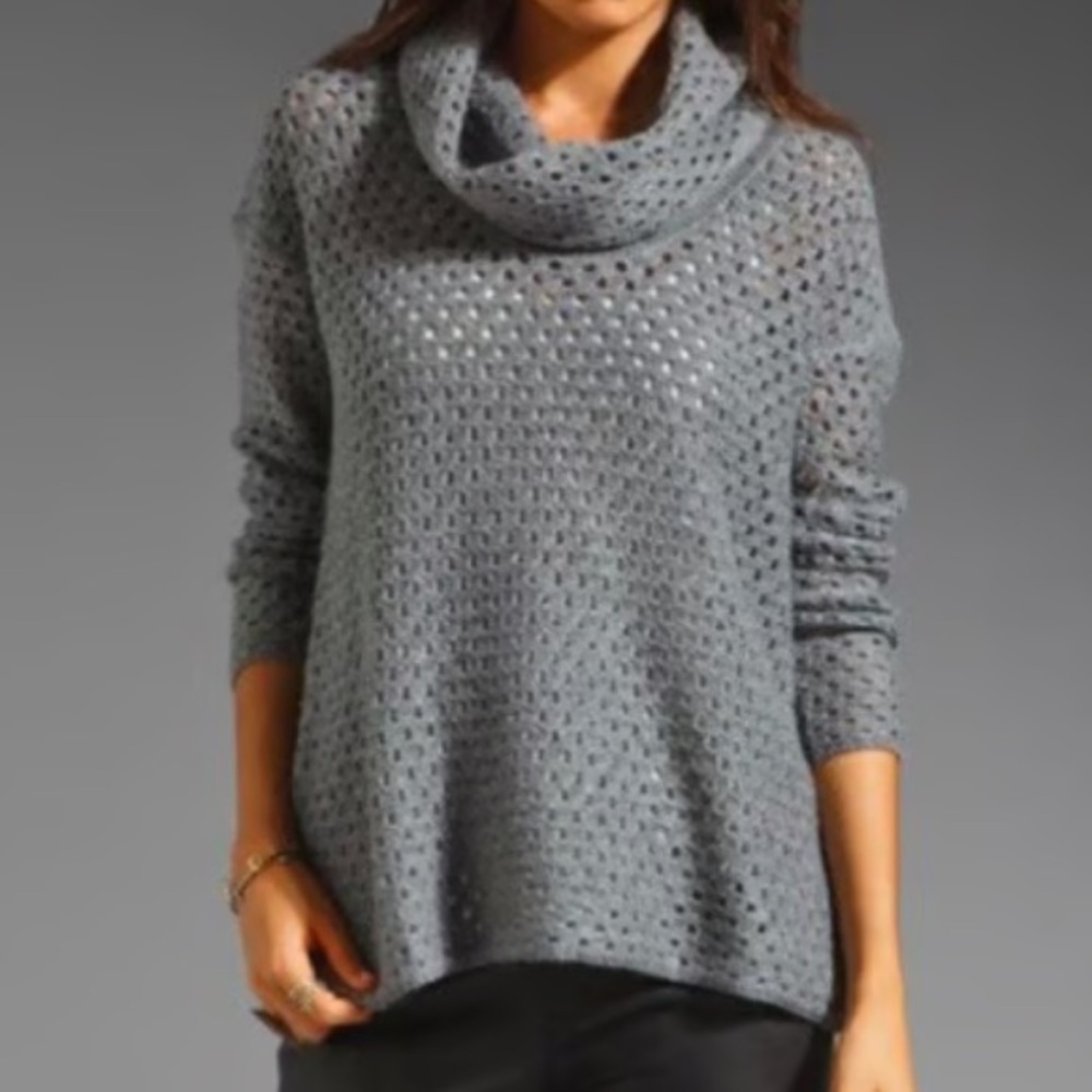 James Perse Gray Cowl Neck Sweater